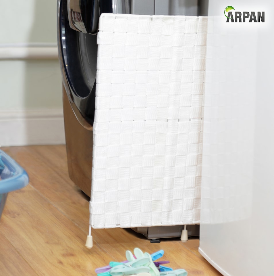 image 1 of ARPAN Laundry Basket Hamper with Lid & Insert Handles – Washing Bin Storage Organiser for Clothes, Toys & Household Essentials