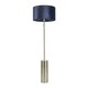 image 3 of ValueLights Lexy Navy Blue Velvet Drum Shade with Antique Brass Dimmable Floor Lamp with LED Bulb Blue