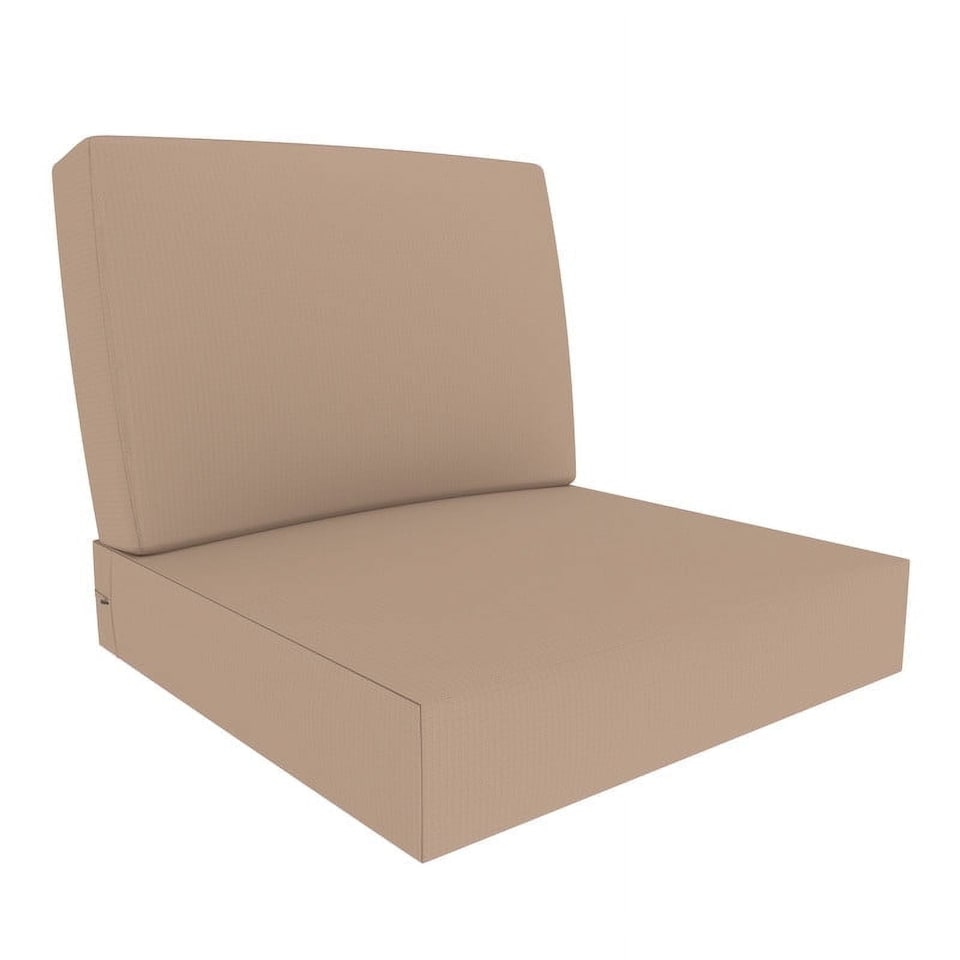 image 1 of Covers&All Replacement Cushions for Outdoor Furniture, Cushions with Cover Made of Cover Rite Fabric, 25.5in D x 25in W, Beige