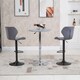 image 6 of HOMCOM Bar Stool Set of 2 Fabric Adjustable Height Swivel Counter Chairs