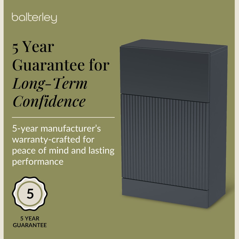 image 1 of Contemporary Fluted 500mm Floor Standing WC Unit, Dark Grey | Grey | Satin Soft Black | 253 x 500 x 810mm