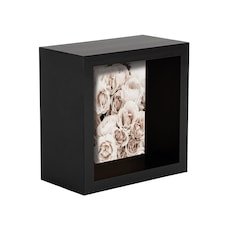 Nicola Spring 3D Deep Box Photo Frame - 4 x 4" - Black
