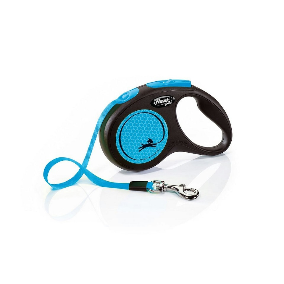 Flexi New Neon Small Retractable Dog Lead - Blue - 5m