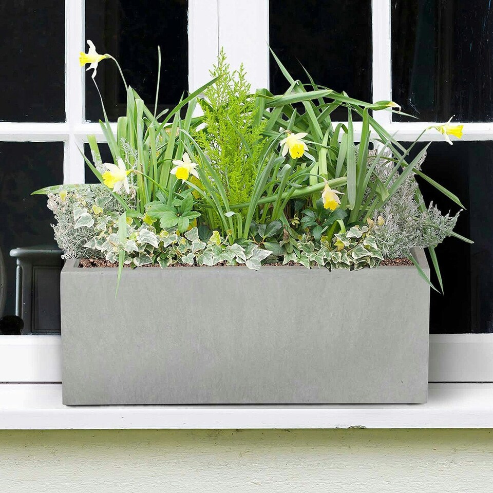 image 1 of Window Box Light Concrete Grey Garden Planter L40 W17 H17.5 cm, 16 ltrs Cap.
