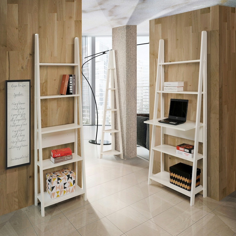 image 1 of Corner Ladder Bookcase