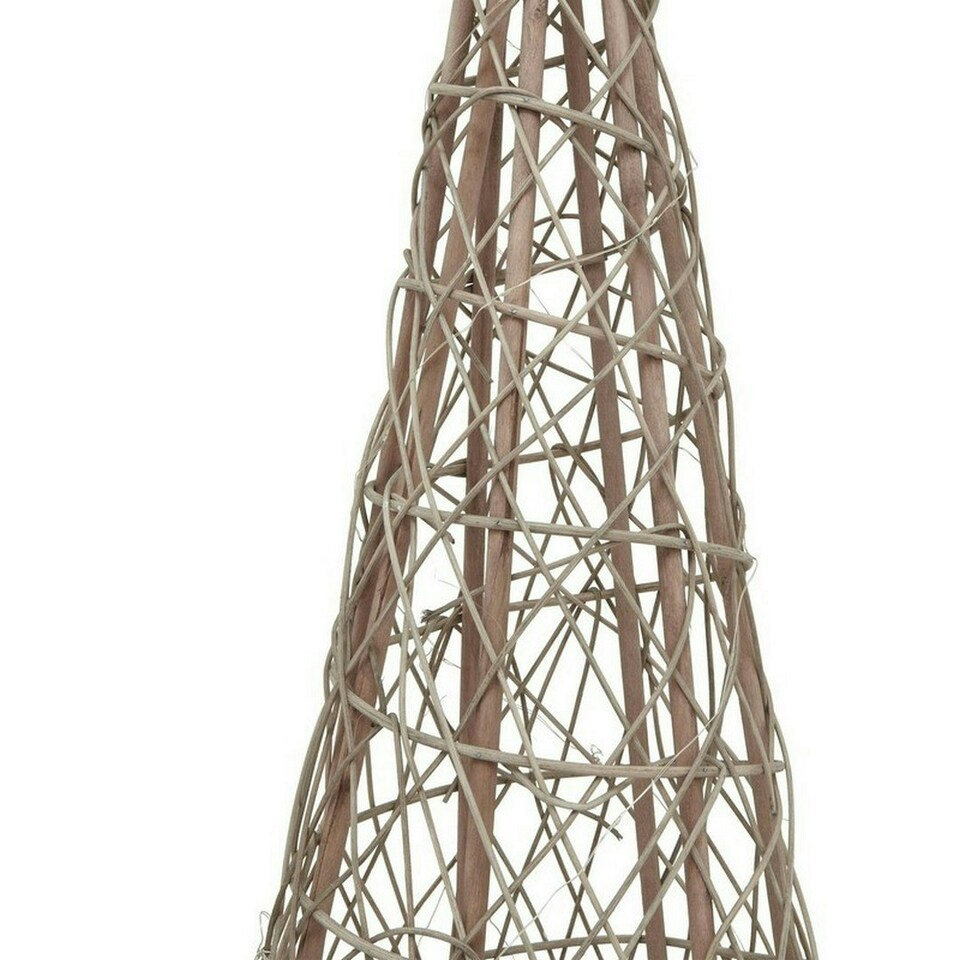 image 1 of Large Led Christmas Tree with Star - Wicker - L40 x W40 x H130 cm - Brown