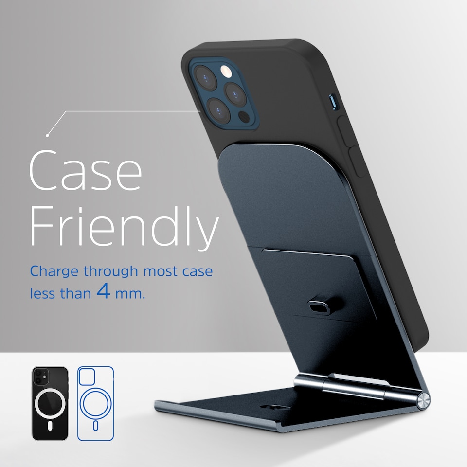 image 1 of Energizer 15W QI Wireless Stand Aluminium Black