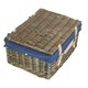 image 3 of 41cm Antique Wash Wicker Picnic Basket with Lining Blue | Blue | One Size