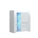 image 1 of Sideboard 75cm White Gloss Door White Matt Body Glass Shelves Free LED | White