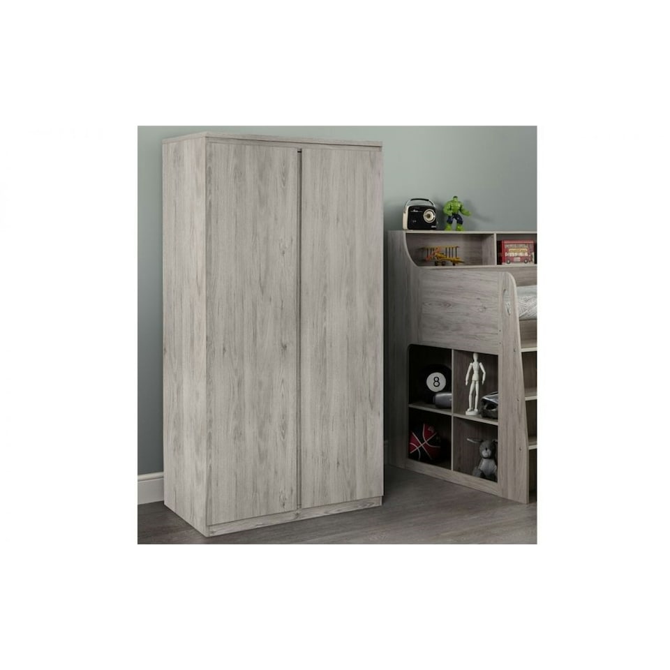 image 1 of Modern Grey Oak 2 Door Wardrobe