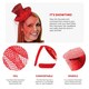 image 2 of Pack of 12 Mini Red Glitter Fascinator Top Hat Red | One Size