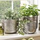 image 1 of Zaio Hammered Metal Planters Silver