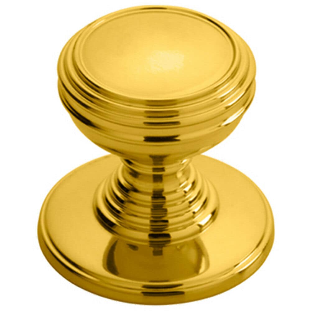 Loops Ringed Tiered Cupboard Door Knob 30mm Diameter Polished Brass Cabinet Handle in Metallics