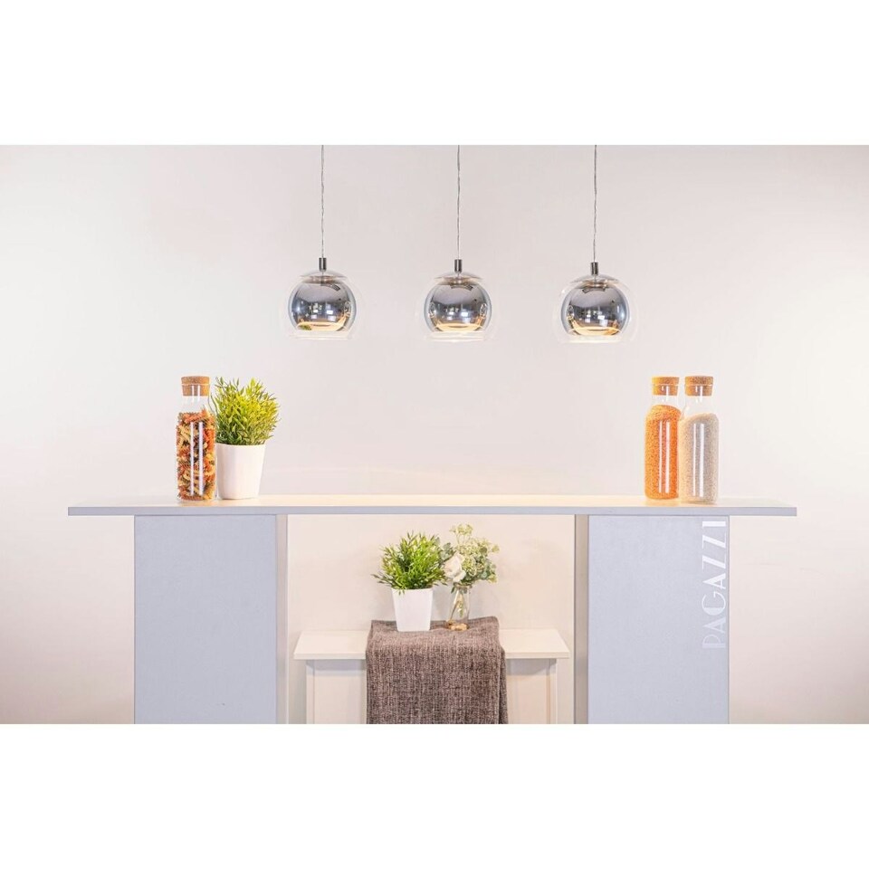 image 1 of Barnet 3 Light Pendant Ceiling Bar Polished Chrome
