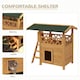 image 3 of PawHut Outdoor Cat House Kitten Shelter Puppy Kennel with Balcony Stairs Asphalt Roof, 77 x 50 x 73 cm