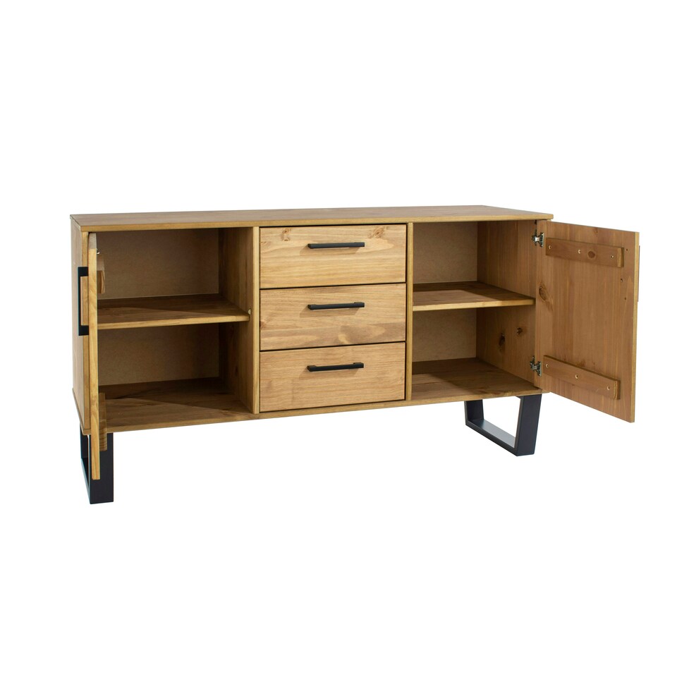 image 1 of Texas, Medium Sideboard With 2 Doors, 3 Drawers Brown