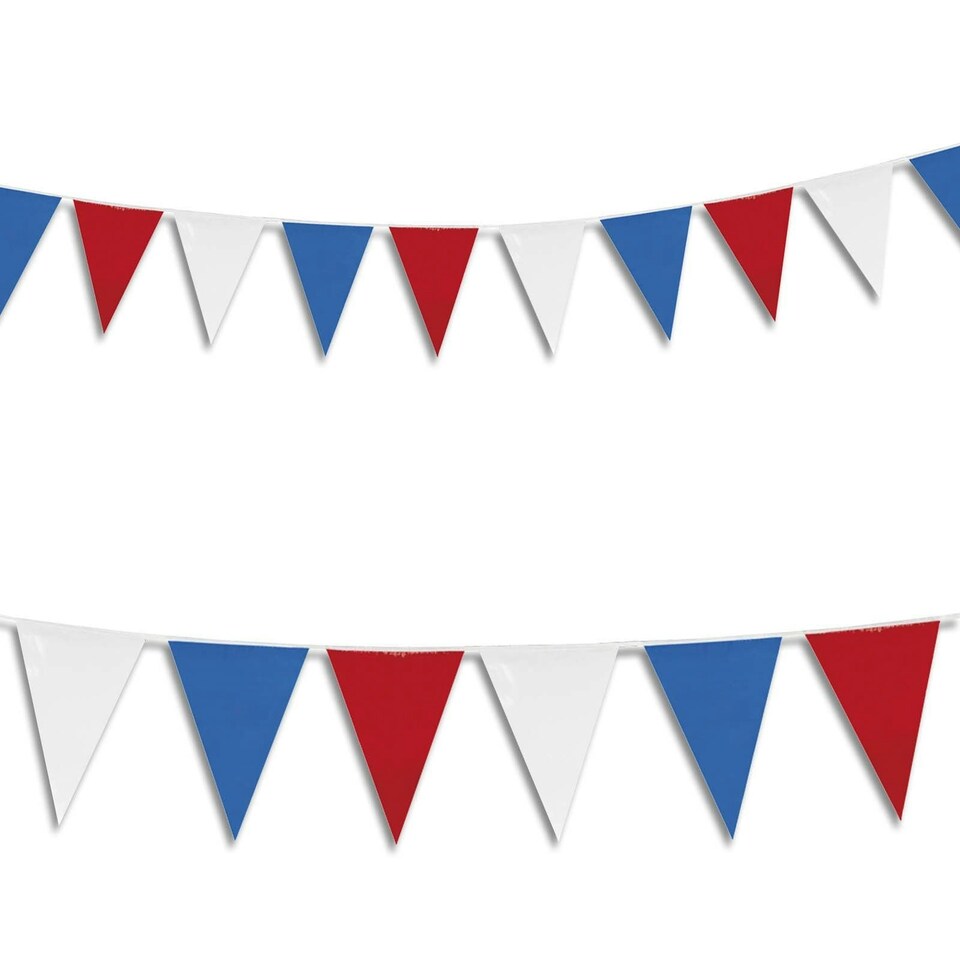 image 1 of Red Blue White Bunting 40m - 80 Flags Pennant Multi