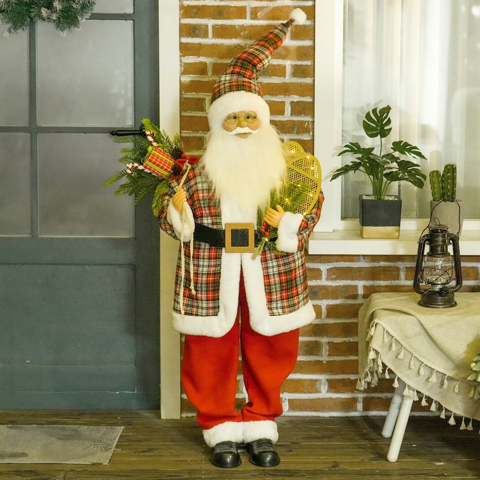 image 1 of HOMCOM 133cm Animated Santa Claus w/ Sound Activated Festive Music for Party