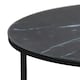 image 4 of Alisma Round Coffee Table with Black Marble Effect Glass Top & Black Legs