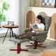 image 2 of HOMCOM Recliner Chair with Footstool, Backrest Adjustable, Armchair, Grey