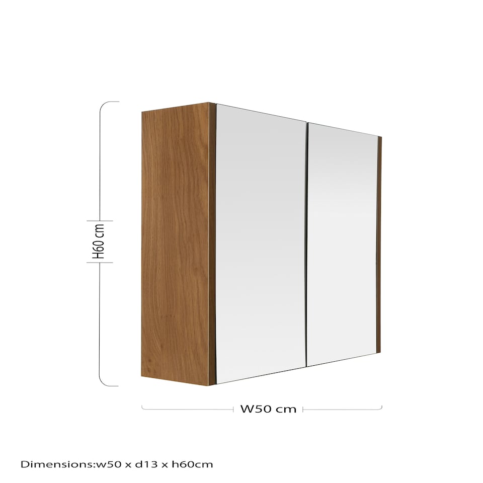 image 1 of Vida 2 Door Oak Effect Wall Cabinet Cream
