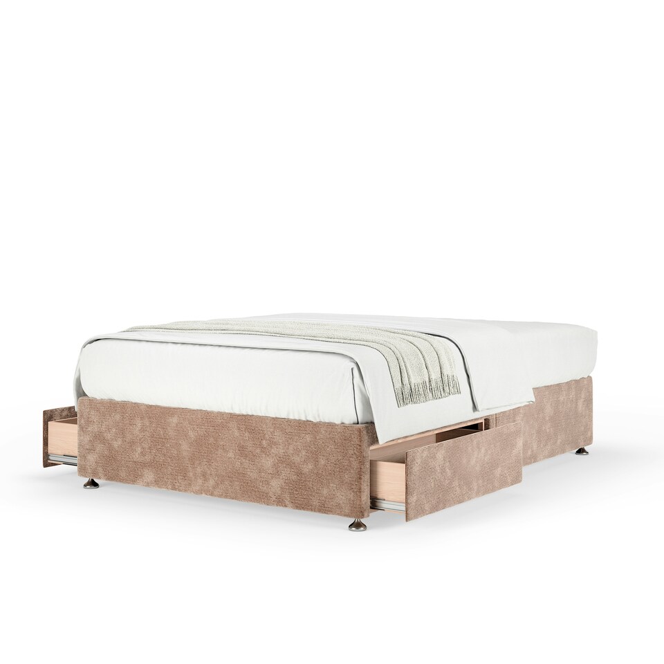 image 1 of Signature Platinum 2000 Pocket Sprung Mink Chenille 2 Drawer Divan Set Small Double