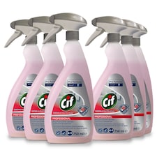 6x Cif Pro Formula 4 in 1 Plus Washroom Cleaner Liquid 750 ml