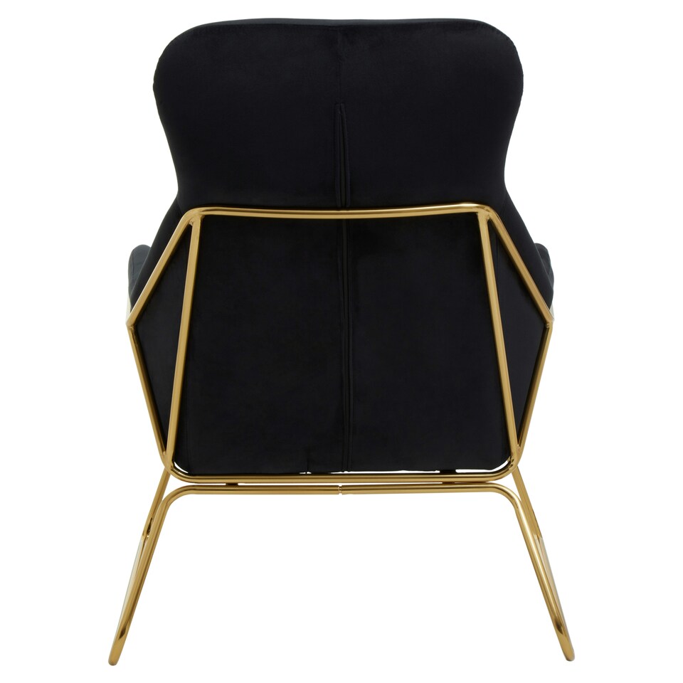 image 1 of Interiors by Premier Black Velvet Armchair, Easy Care Velvet Accent Armchair, Indoor Dining with Velvet Bedroom chair