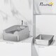 image 3 of PawHut Stainless Steel Cat Litter Box with High Sides Grey | L