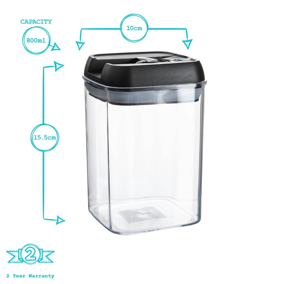 image 1 of Argon Tableware Flip Lock Plastic Food Storage Containers - 800ml - White - Pack of 3