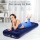 image 2 of Single Flocked Camping Airbed Inflatable Mattress Blow Up Air Bed | Blue | Blue | Single
