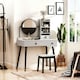 image 2 of HOMCOM Dressing Table Set with 3 Drawers, Storage shelves and Stool, Grey