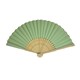 image 2 of Light Green Paper Foldable Hand Held Bamboo Wooden Fan by Parev