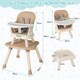 image 3 of COSTWAY 6-in-1 Baby High Chair Convertible Feeding Chair-khaki