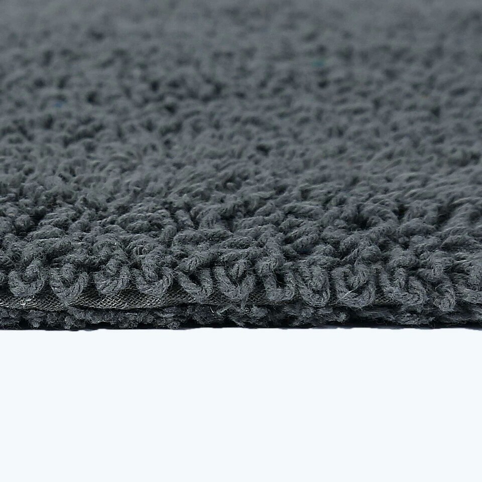 image 1 of Homescapes Luxury Reversible Round Bath Mat - Grey Grey