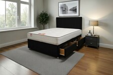 Emily Plush Bed Set With Mattress, 2 Drawers Same Side & 24"Headboard