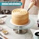 image 3 of GEEZY Rotating Cake Stand Serving Display Platter Silver Finish 30cm