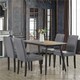 image 2 of Yaheetech Set of 4 Fabric Upholstered Dining Chairs with Solid Wood Legs Grey | Dark Grey