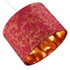 image 4 of Modern Burgundy Cotton Fabric 10" Lamp Shade with Copper Foil Floral Decoration | Purple | Burgundy | 1