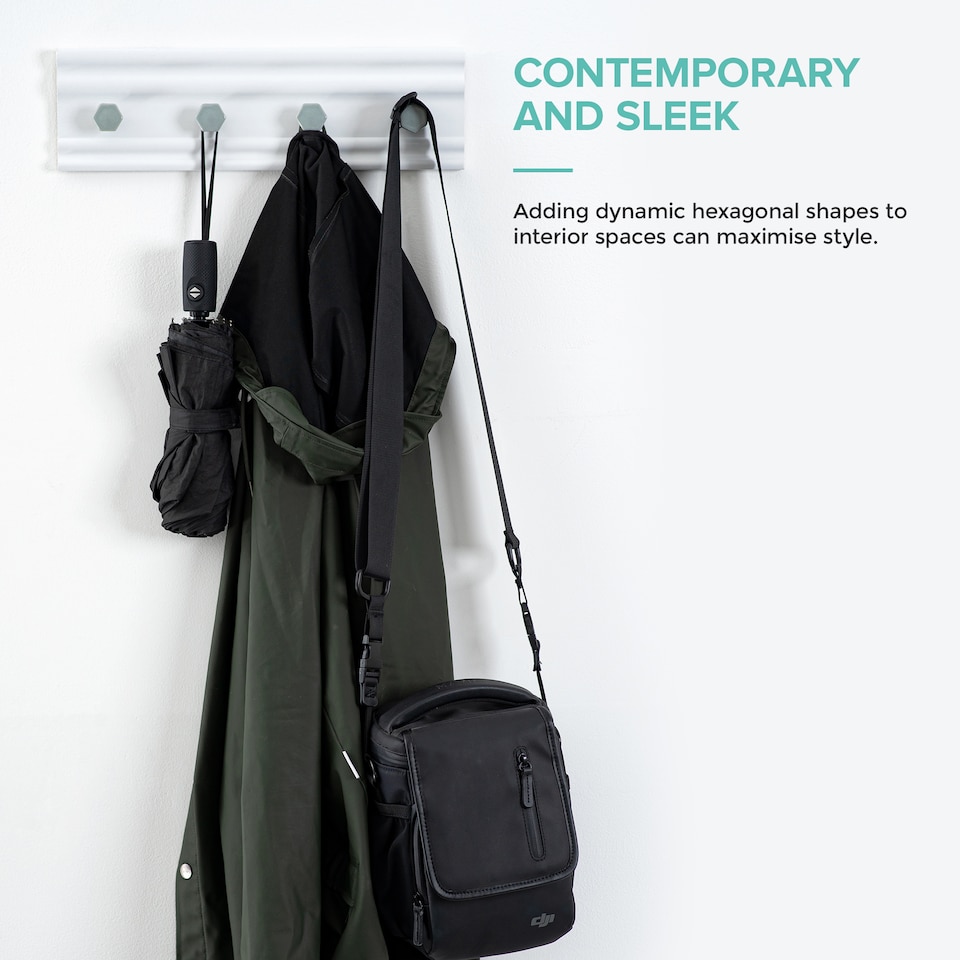 Floating Jacket Rack Wall Mounted Floating Coat Rack with 4 Hooks White and Grey - Tesco ...