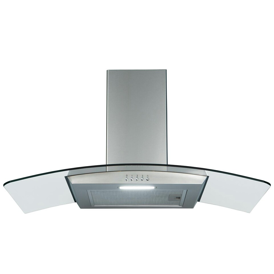image 1 of SIA CGH80SS 80cm Stainless Steel Curved Glass Cooker Hood Extractor Fan