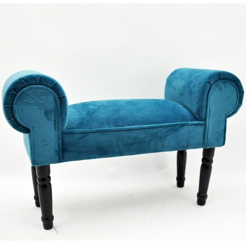 Window Seat Bench - Velvet - L30 x W86 x H52 cm - Blue Blue