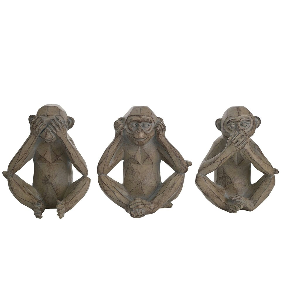image 1 of Naturecraft Cheeky Monkeys Set Of 3 Grey
