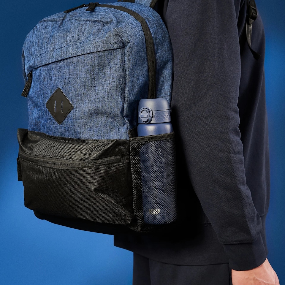 image 1 of Leak Proof Slim Water Bottle, Vacuum Insulated, 500ml (17oz) | Blue | Ash Navy | One Size