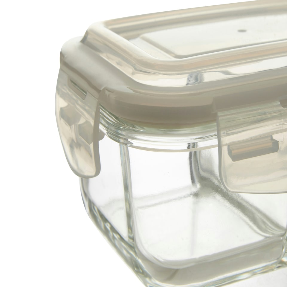 image 1 of Interiors by Premier 800ml Square Food Storage Container, BPA-Free PP White Lid Kitchen Food Storage Container, Food Containers