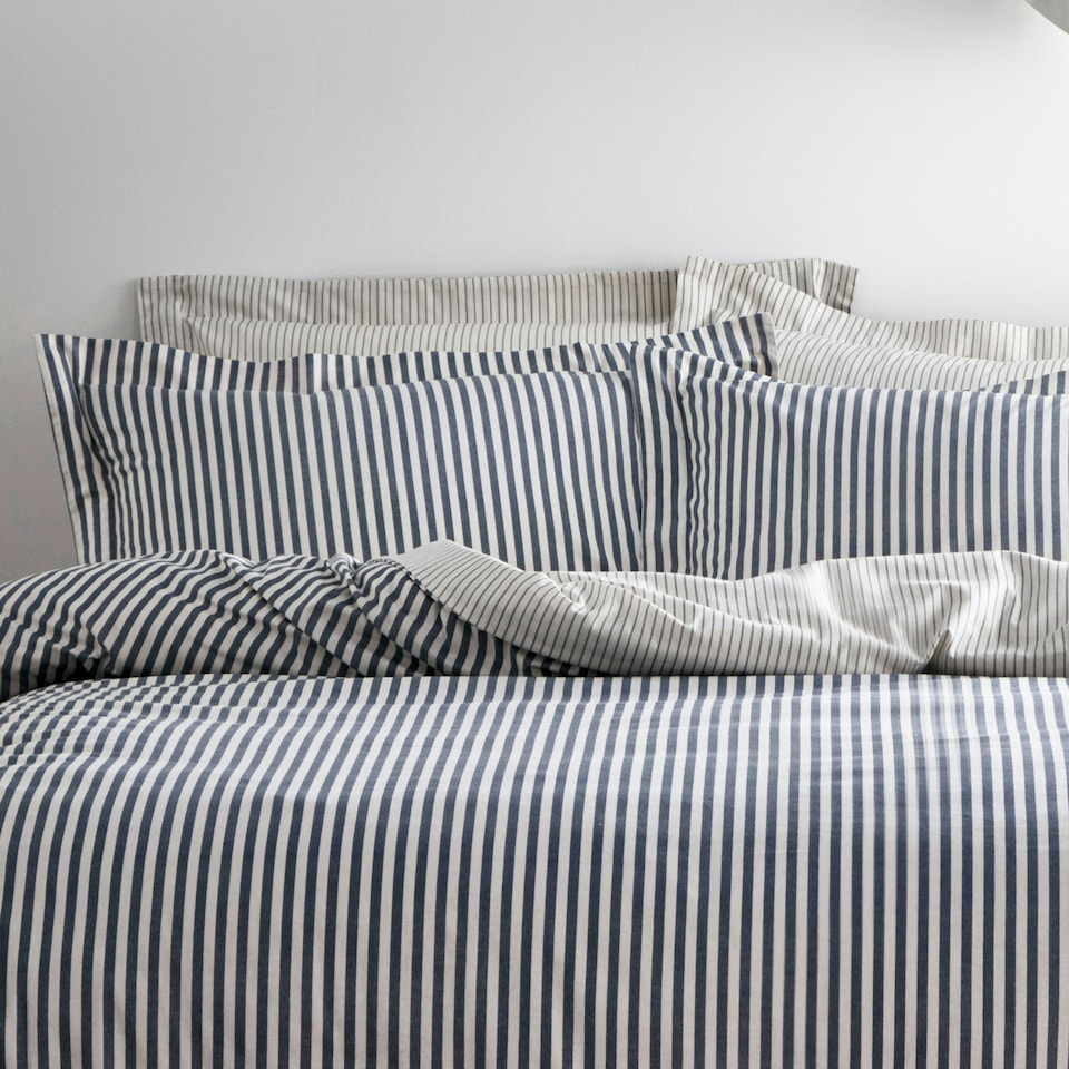 image 1 of Yard Hebden Stripe Super King Duvet Cover Set