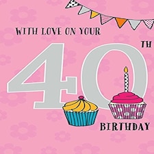 Cupcakes Age 40 Celebrations Happy Birthday Card