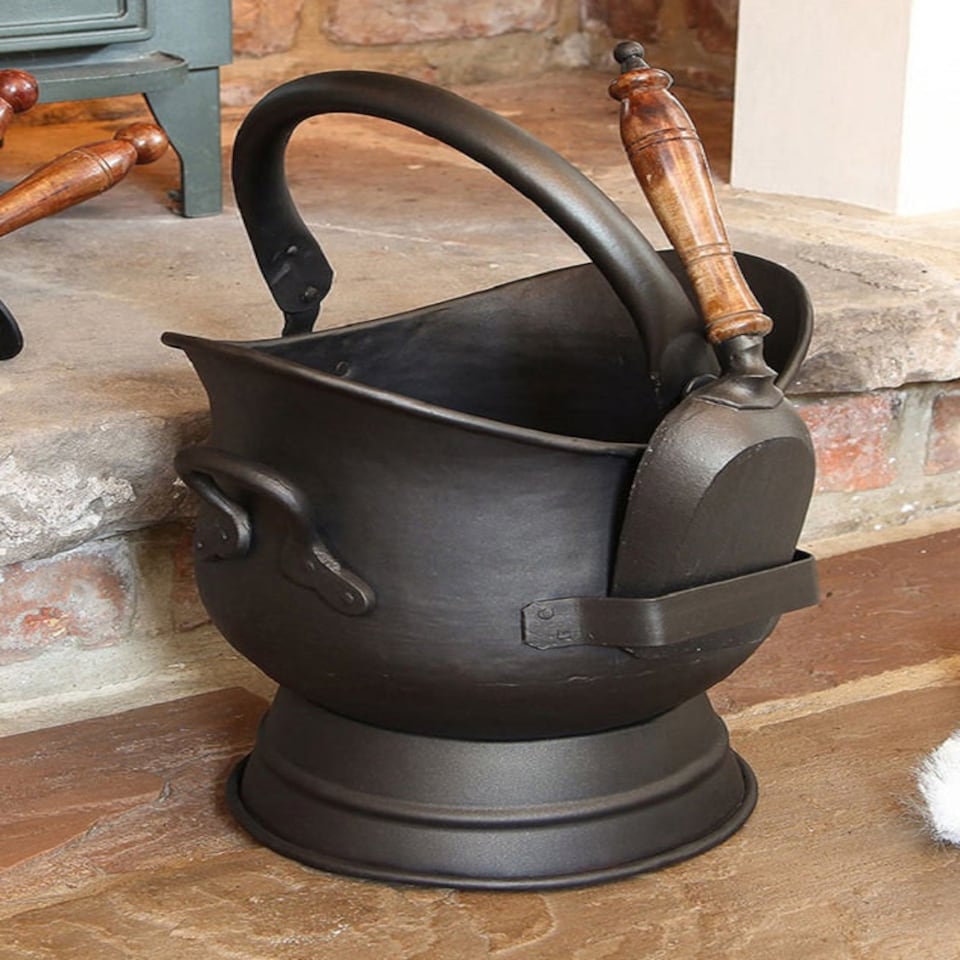image 1 of Bronze Coal Bucket & Shovel Black | Brown