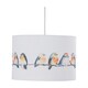 image 3 of First Choice Lighting Set of 2 Branch Bird Print Linen Easy Fit 30cm Pendant Shades Multi