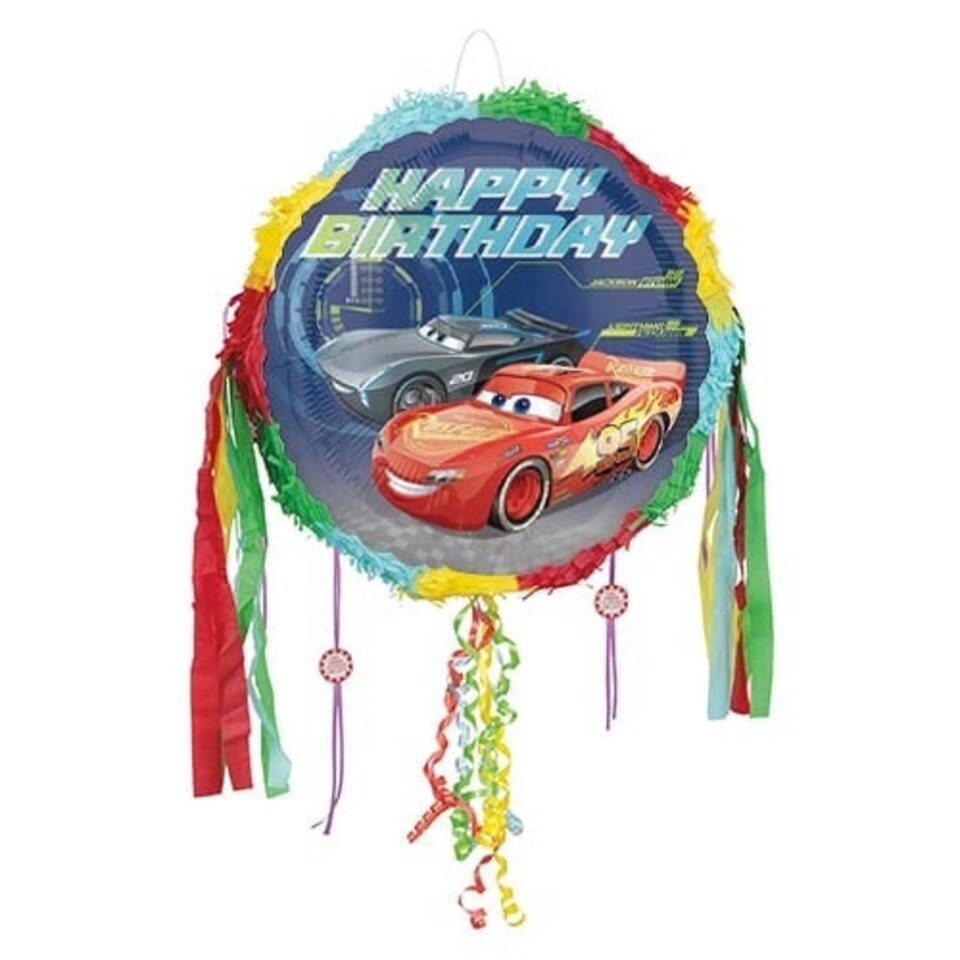 Cars 3 Happy Birthday Pull String Pinata